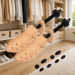 Wooden Shoe Trees 41-46 with Adjustable Features and Bunion Plugs