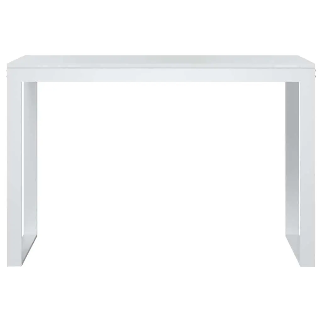 White Computer Desk 110x60x73 cm Spacious Work Surface Home Office Workstation Sturdy Engineered Wood and Metal Frame