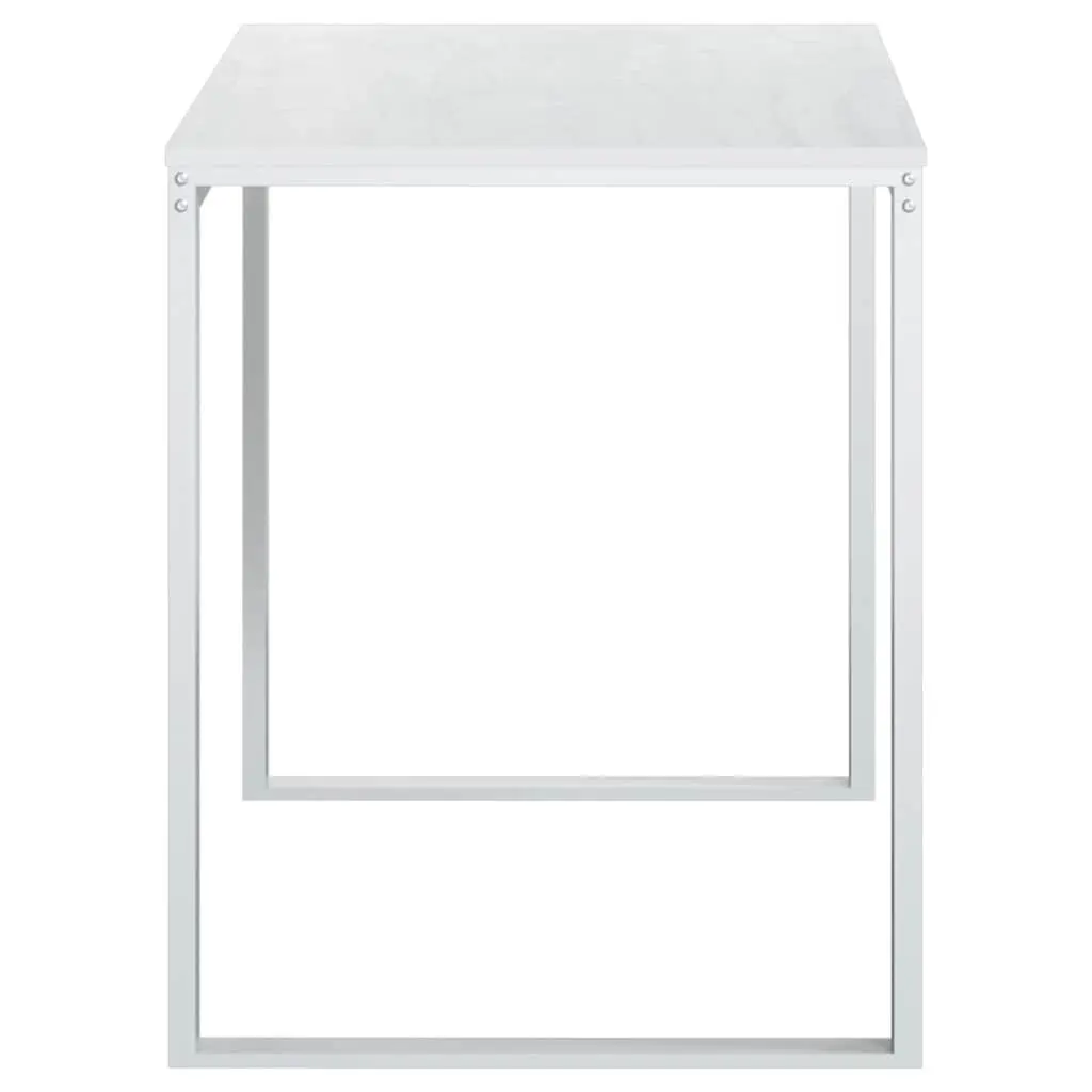 White Computer Desk 110x60x73 cm Spacious Work Surface Home Office Workstation Sturdy Engineered Wood and Metal Frame