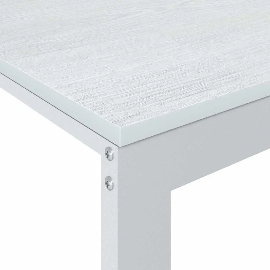 White Computer Desk 110x60x73 cm Spacious Work Surface Home Office Workstation Sturdy Engineered Wood and Metal Frame