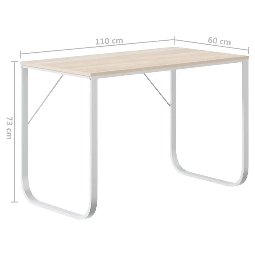 Computer Desk Engineered Wood Metal Frame Home Office Workstation Writing Table