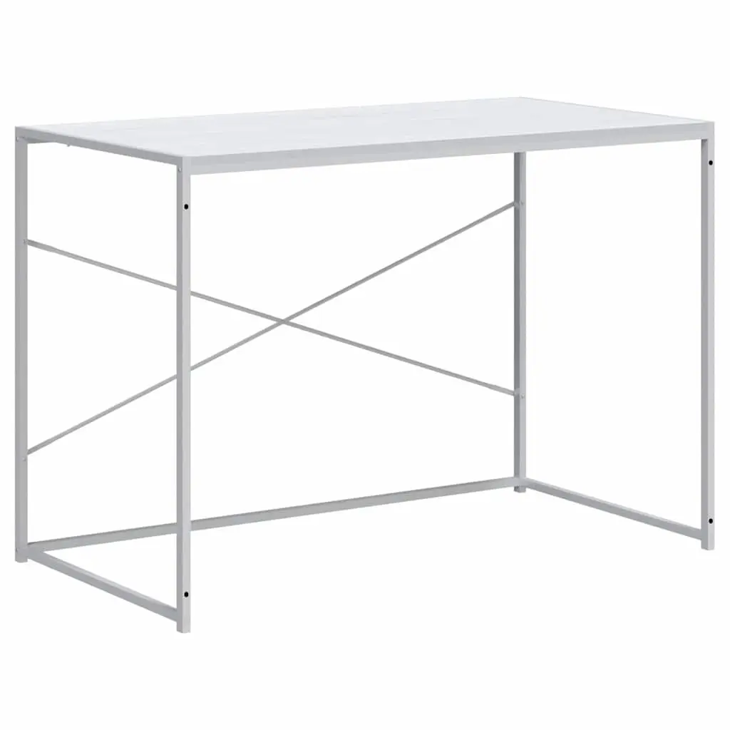 Computer Desk for Office Study 110x60x70 cm Engineered Wood Metal Frame White
