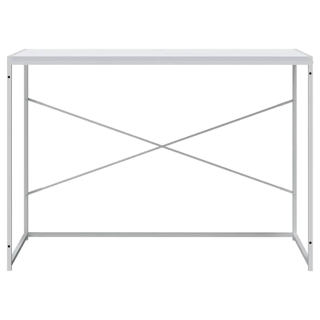 Computer Desk for Office Study 110x60x70 cm Engineered Wood Metal Frame White