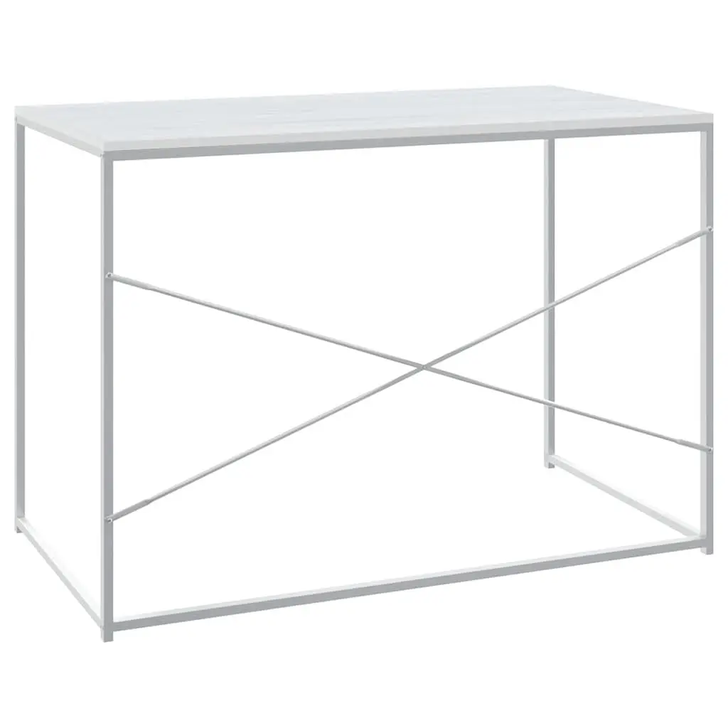 Computer Desk for Office Study 110x60x70 cm Engineered Wood Metal Frame White
