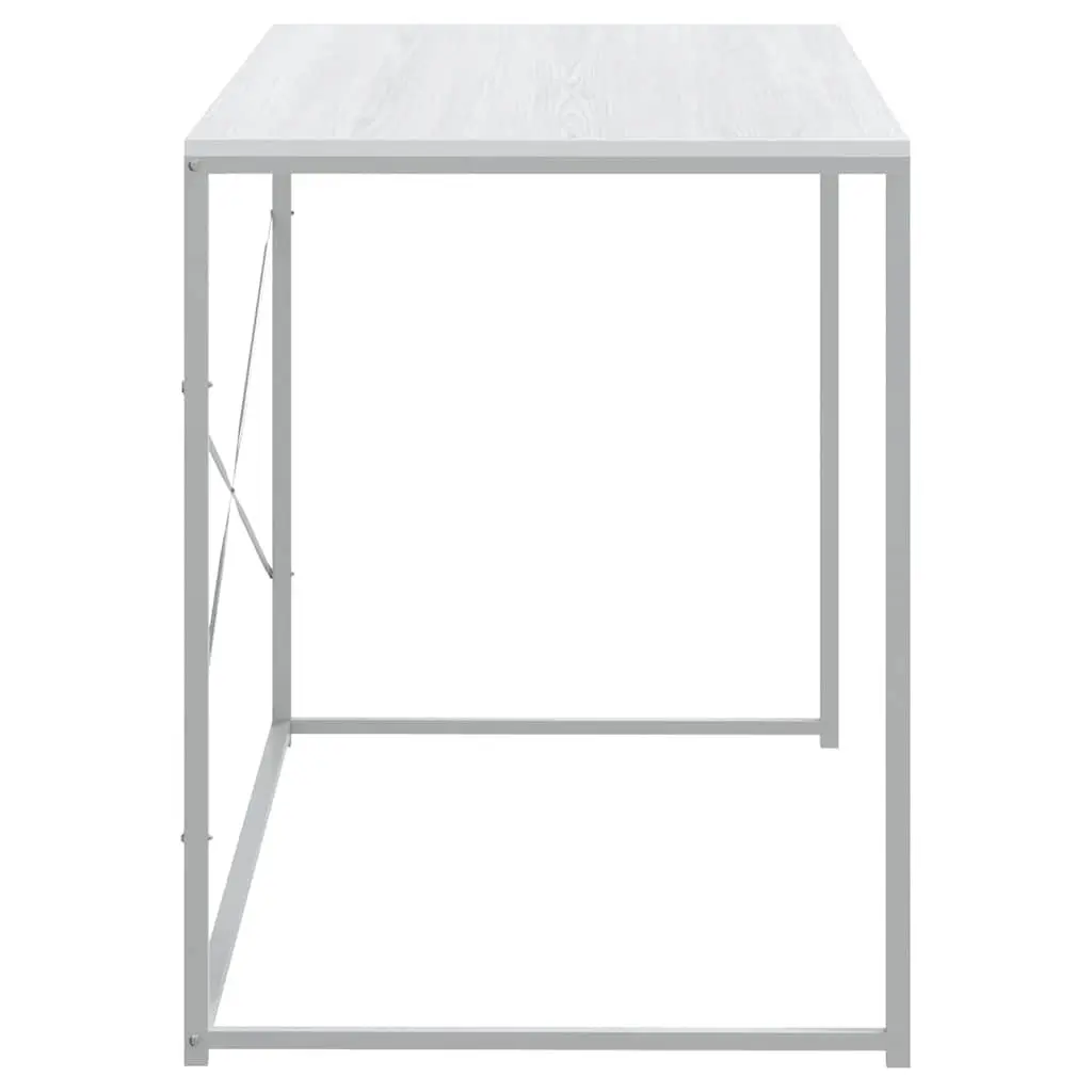 Computer Desk for Office Study 110x60x70 cm Engineered Wood Metal Frame White