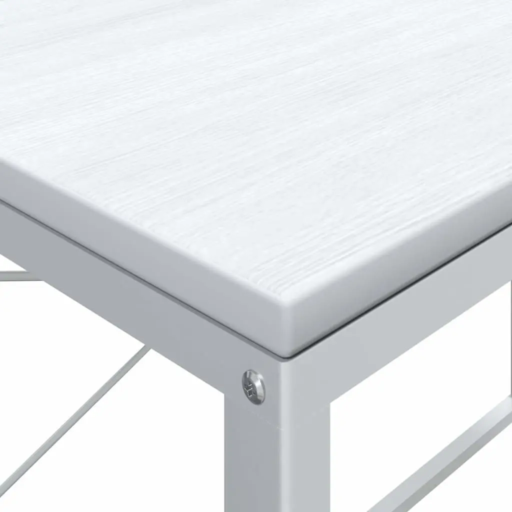 Computer Desk for Office Study 110x60x70 cm Engineered Wood Metal Frame White