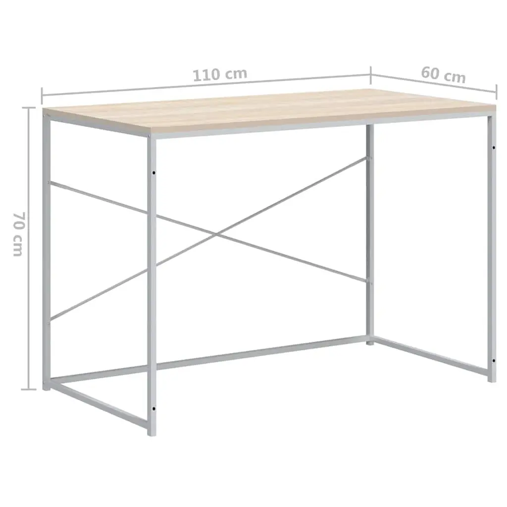 Computer Desk Writing Table Home Office Furniture Engineered Wood Metal Frame
