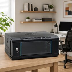 4U Network Cabinet: 53x40x21 cm with Lock and Key