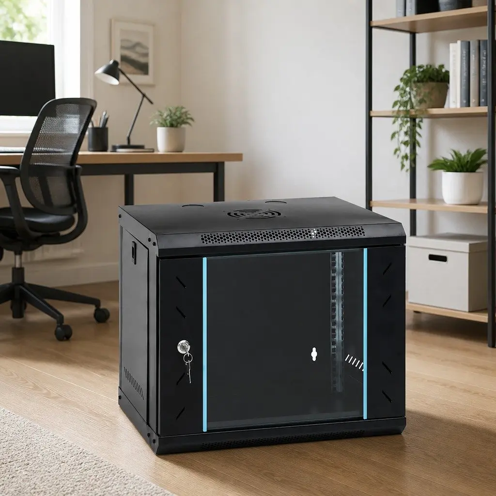 9U Wall Mounted Network Cabinet 19" IP20 53x40x45cm Server Data Rack Enclosure