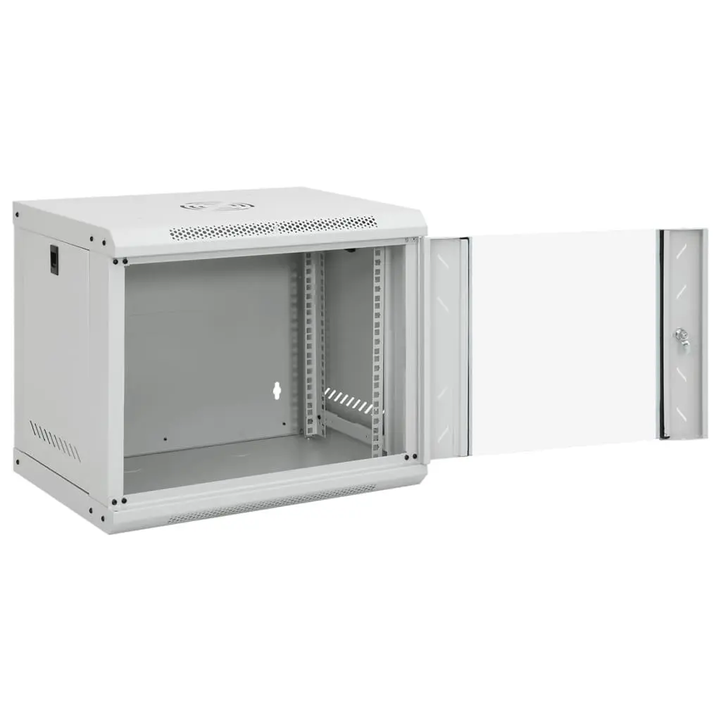 9U Wall Mounted Network Cabinet for Home Office Grey 53x40x45 cm