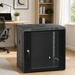 12U Wall Mounted Network Cabinet 19 Inch Rack Server Equipment Storage Enclosure