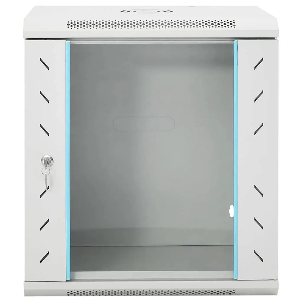 12U Wall Mounted Network Cabinet 19" IP20 53x40x60cm Server Data Rack Grey