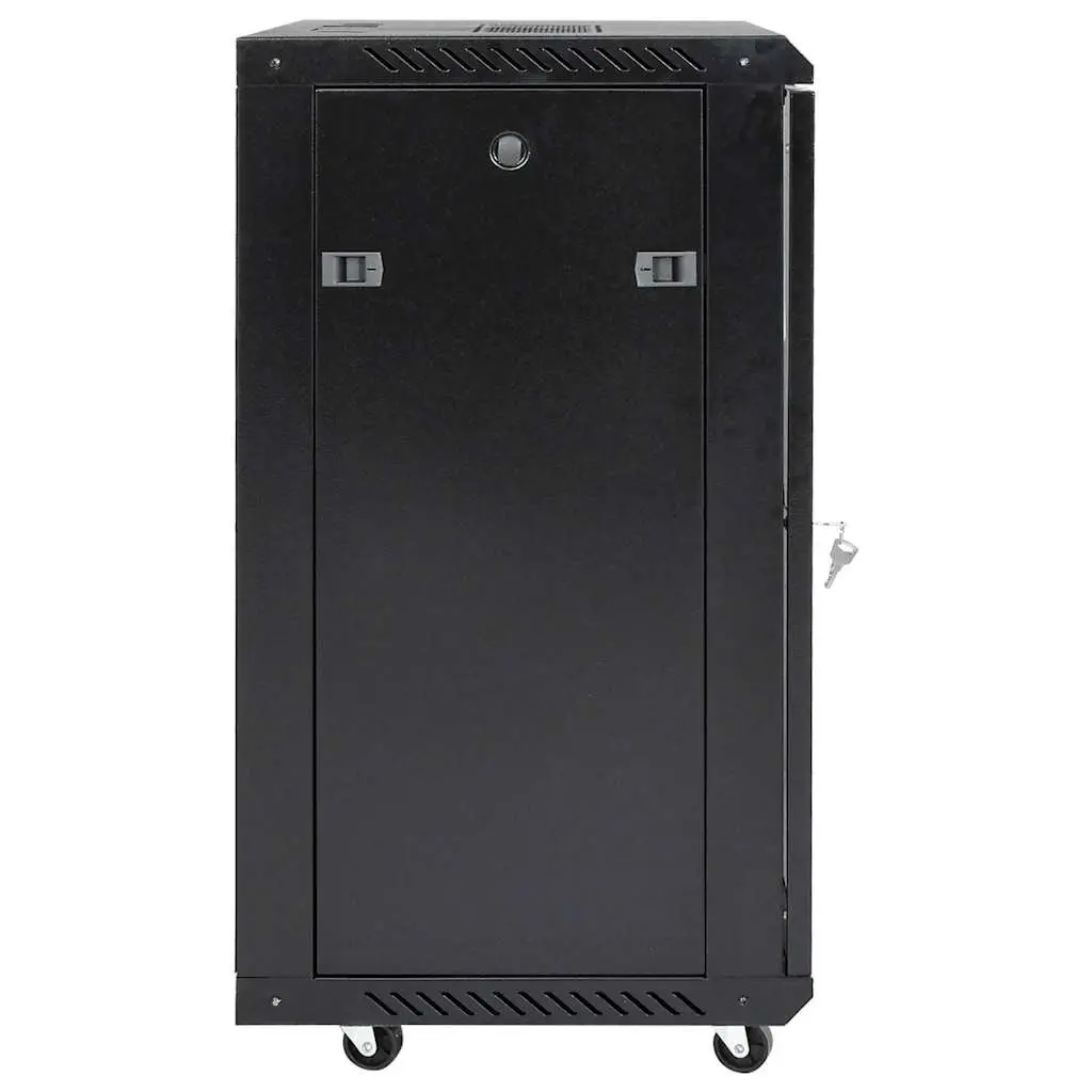 15U Network Cabinet Rack Mount Server Enclosure 19 Inch Black Cold Rolled Steel