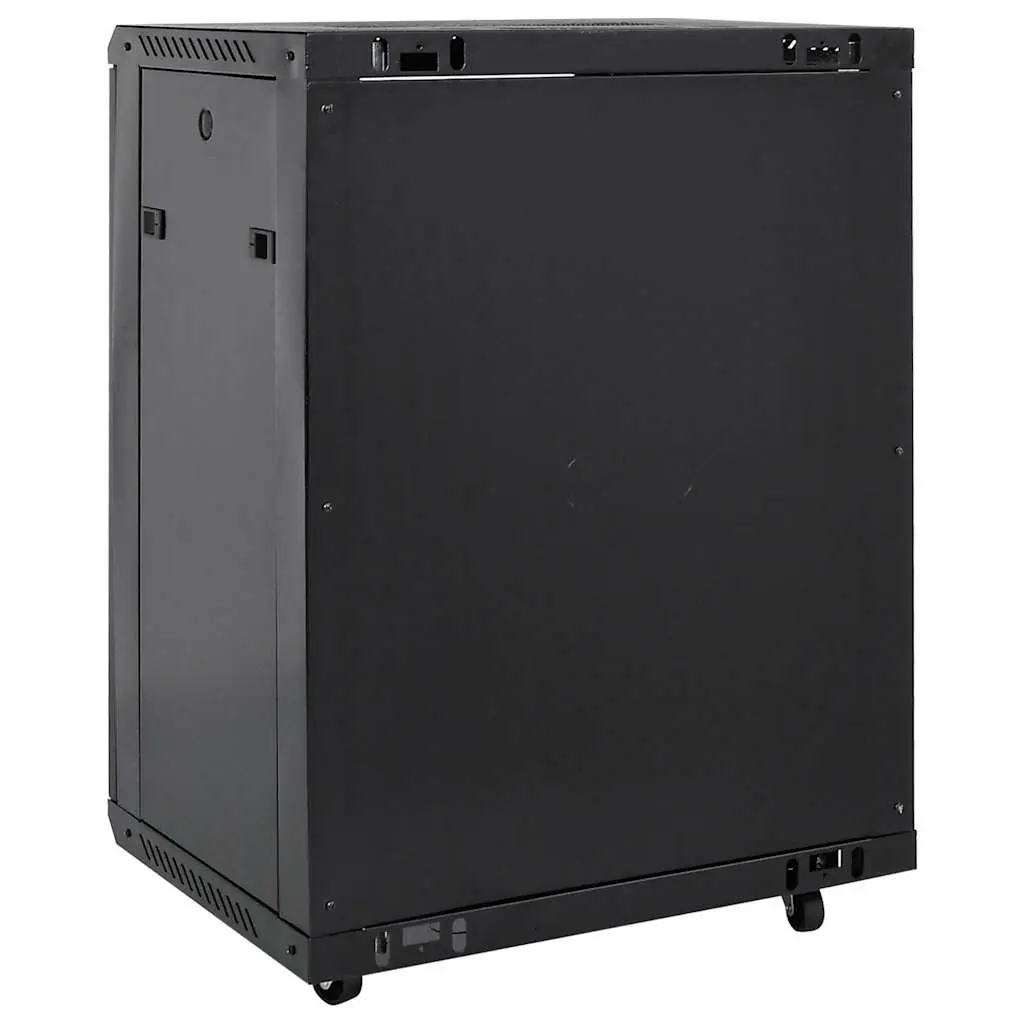 15U Network Cabinet Rack Mount Server Enclosure 19 Inch Black Cold Rolled Steel