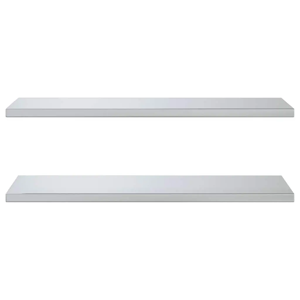 Wall Shelves Living Room Bedroom Office 100x40 cm Silver Stainless Steel Floating Storage Display 2 pcs