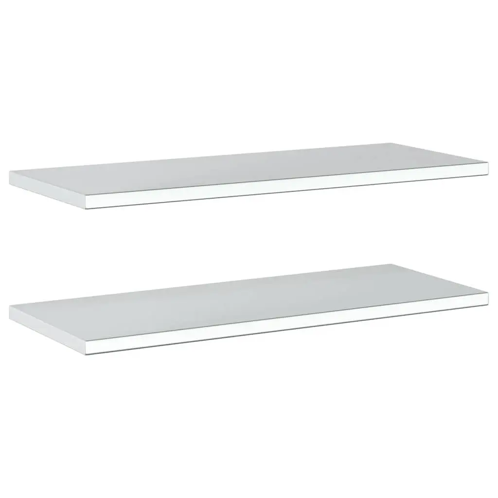Wall Shelves Living Room Bedroom Office 100x40 cm Silver Stainless Steel Floating Storage Display 2 pcs