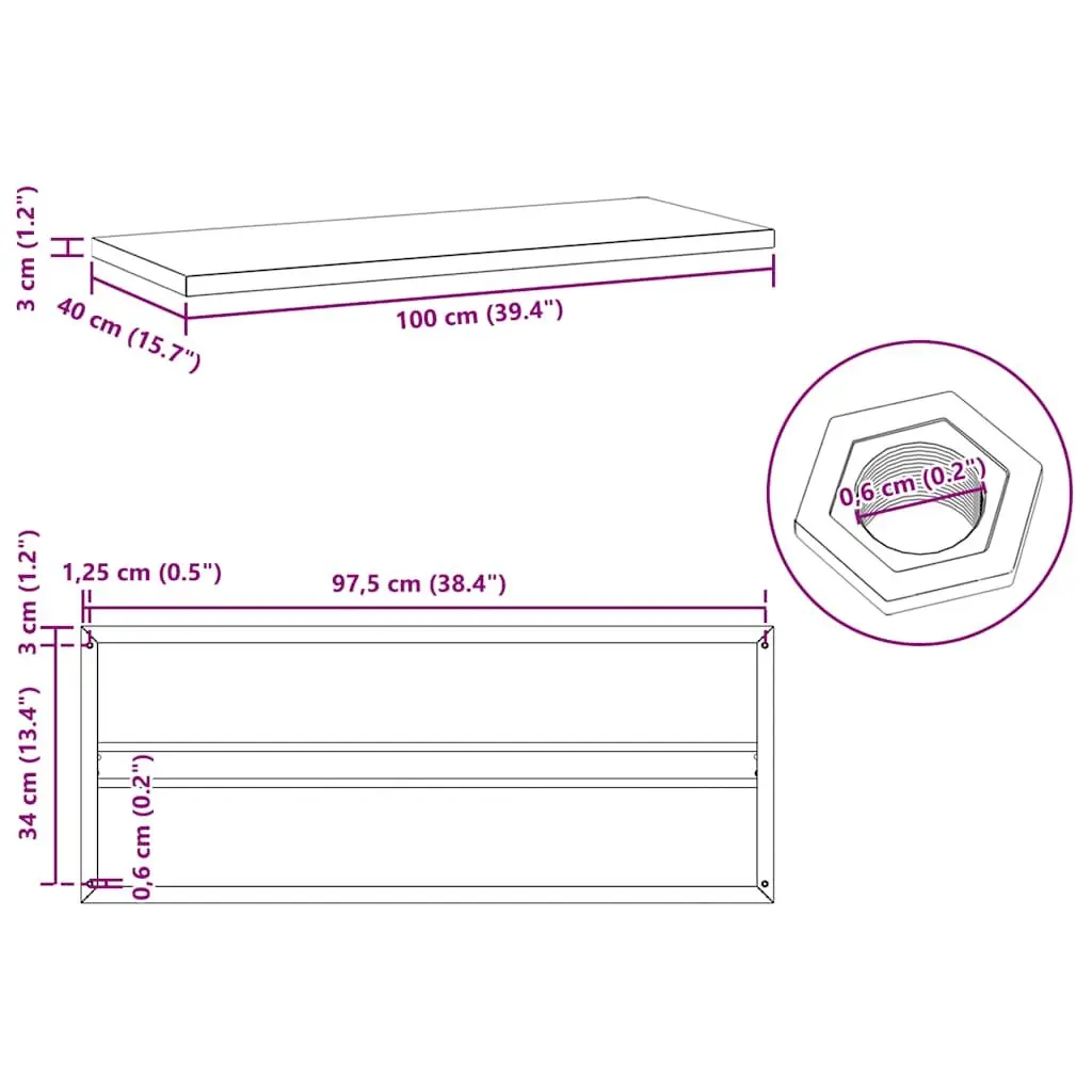 Wall Shelves Living Room Bedroom Office 100x40 cm Silver Stainless Steel Floating Storage Display 2 pcs