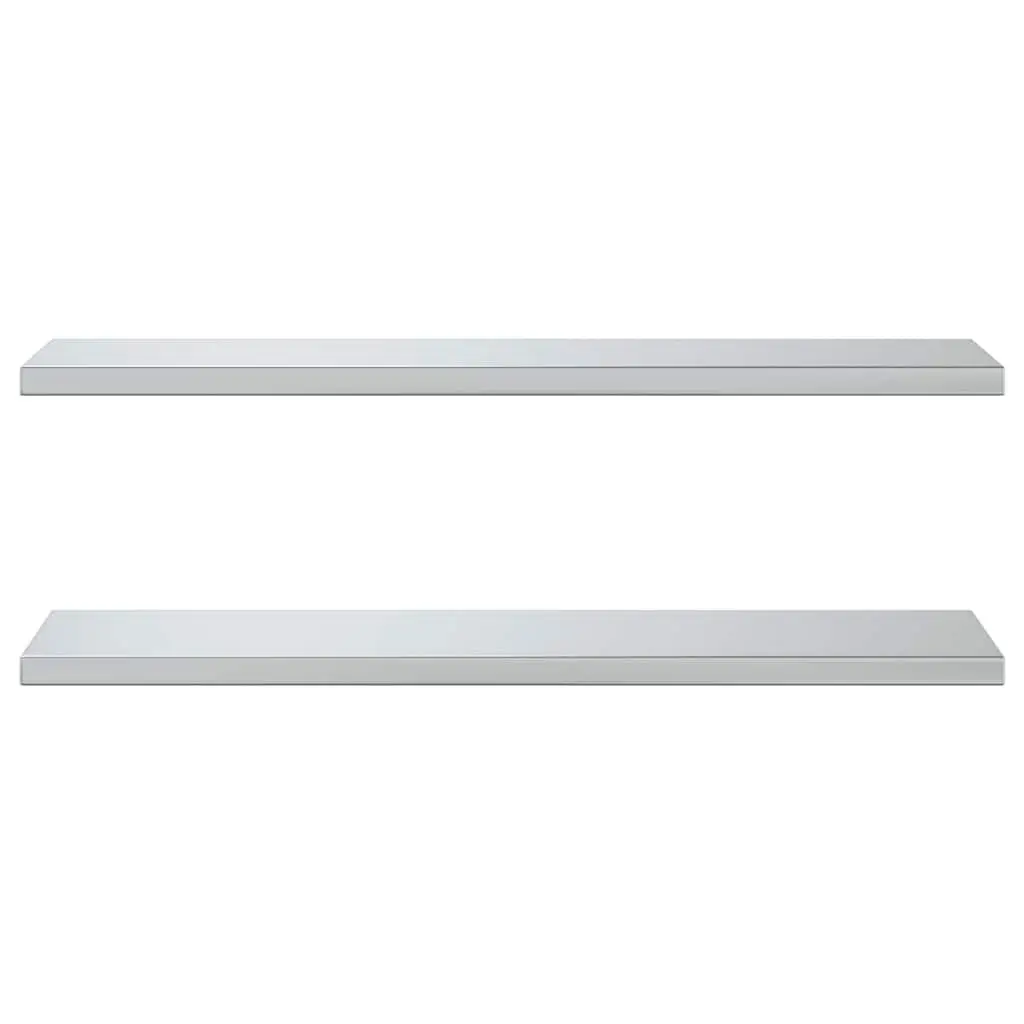 Wall Shelves 2 pcs 100x30 cm Silver Floating Storage Shelving Home Decor