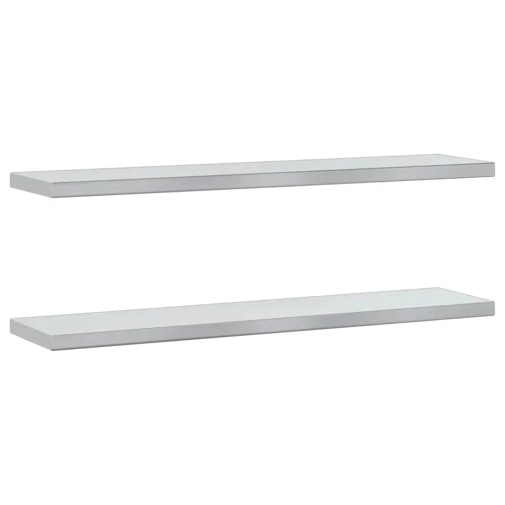 Wall Shelves Living Room Bedroom Office 100x23.5 cm Silver Stainless Steel Floating Storage Display