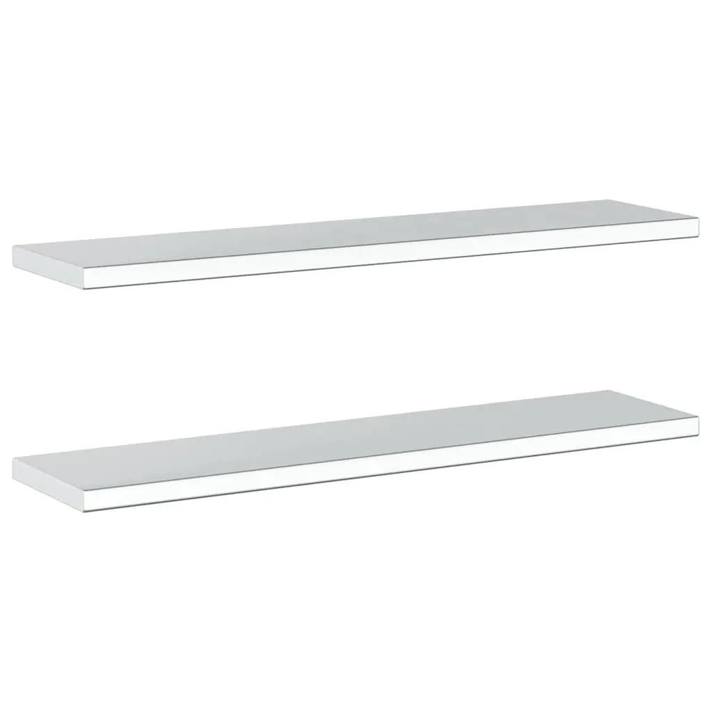 Wall Shelves Living Room Bedroom Office 100x23.5 cm Silver Stainless Steel Floating Storage Display