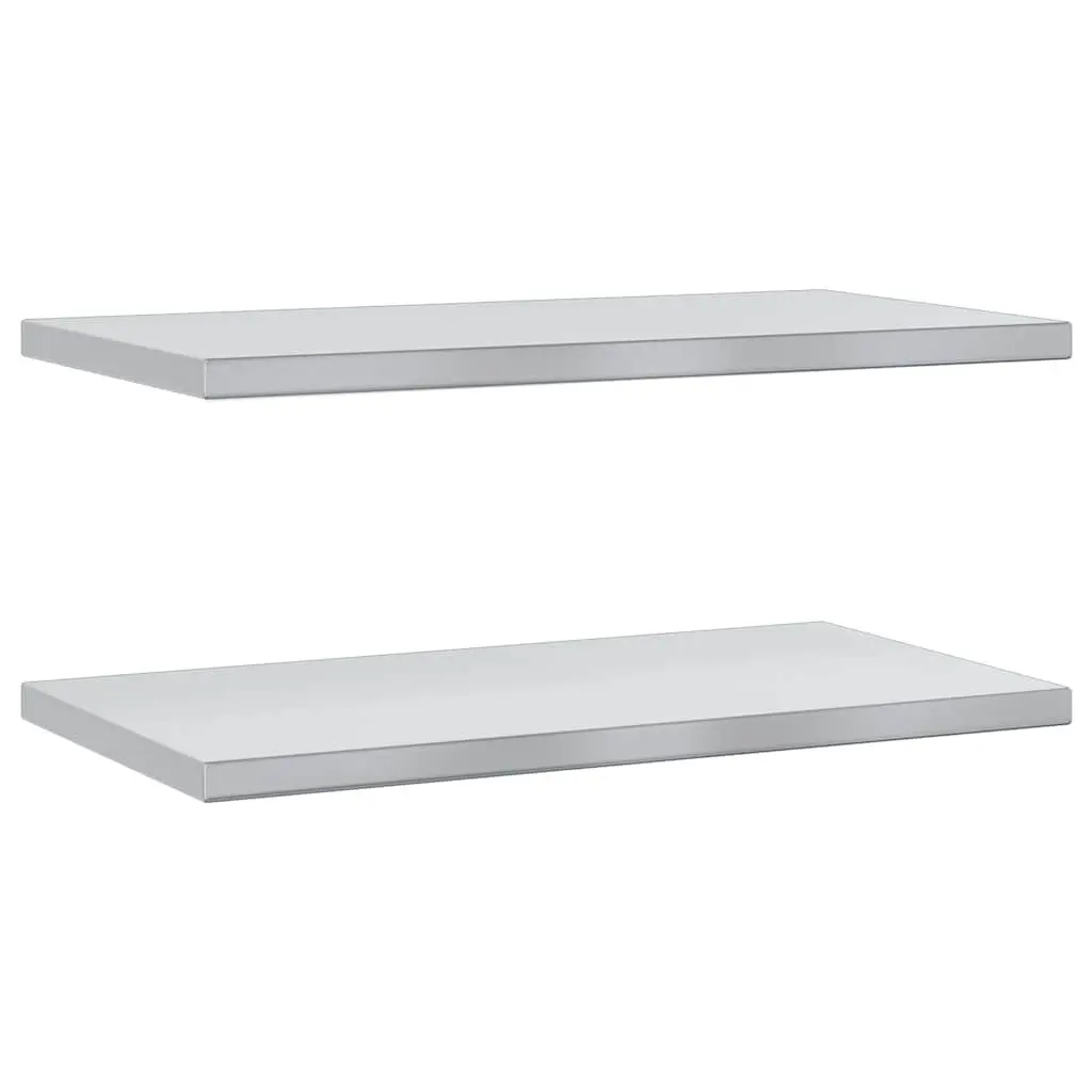 Wall Shelves Living Room Bedroom Office 75x40 cm Silver Stainless Steel Floating Mounted Storage
