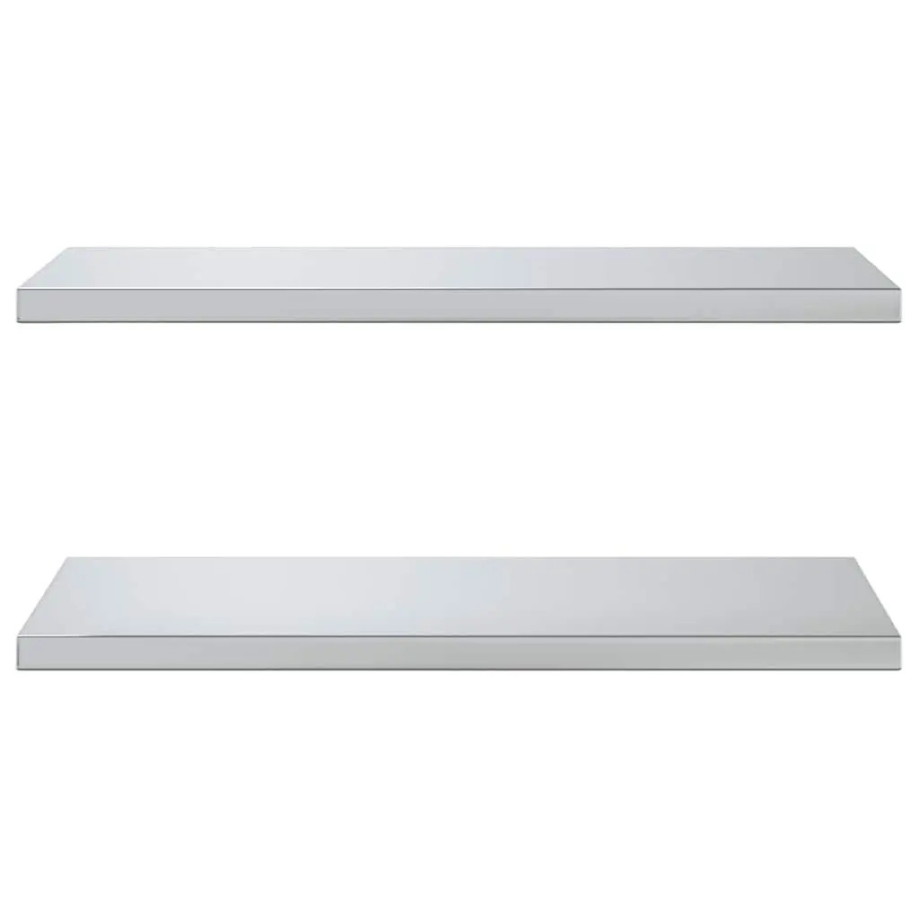 Wall Shelves Living Room Bedroom Office 75x40 cm Silver Stainless Steel Floating Mounted Storage