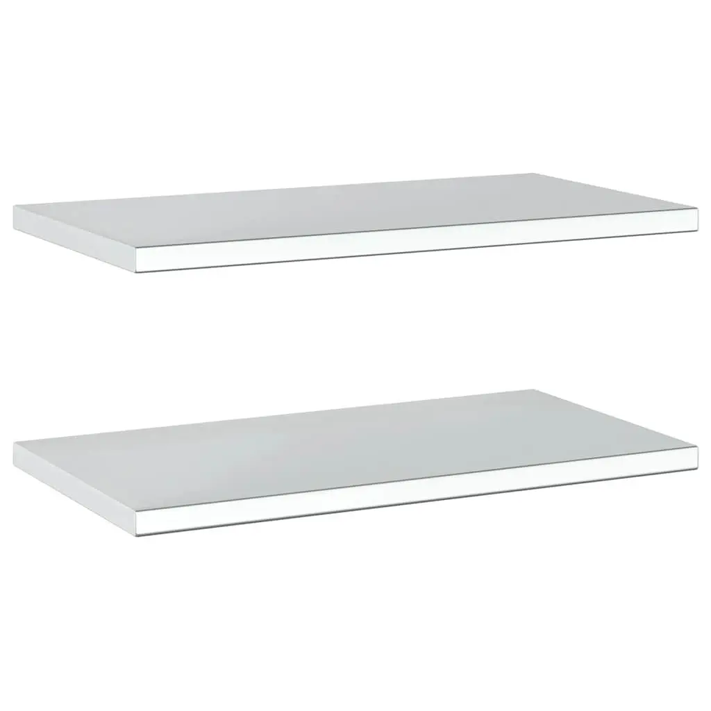 Wall Shelves Living Room Bedroom Office 75x40 cm Silver Stainless Steel Floating Mounted Storage