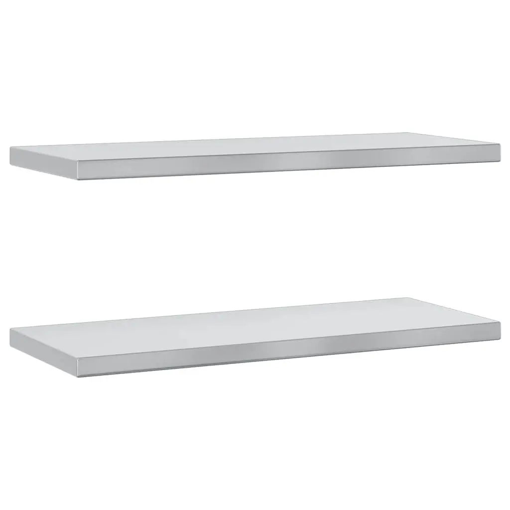 Wall Shelves Living Room Bedroom Office 75x30 cm Silver Stainless Steel Floating Shelves