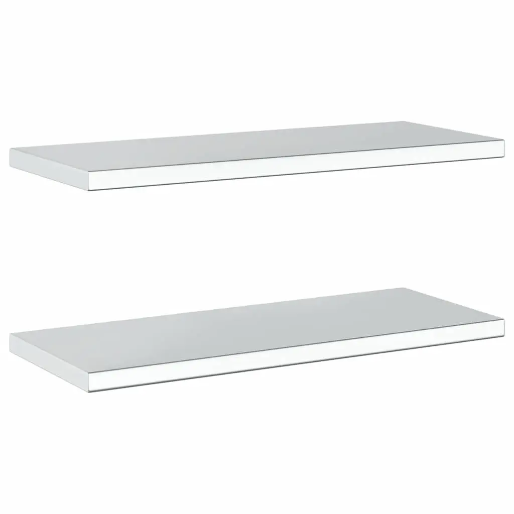 Wall Shelves Living Room Bedroom Office 75x30 cm Silver Stainless Steel Floating Shelves