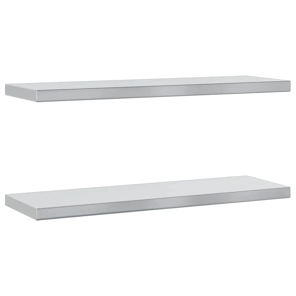 Wall Shelves for Living Room Bedroom Office 75x23.5 cm Silver Floating Shelf Storage Display Rack