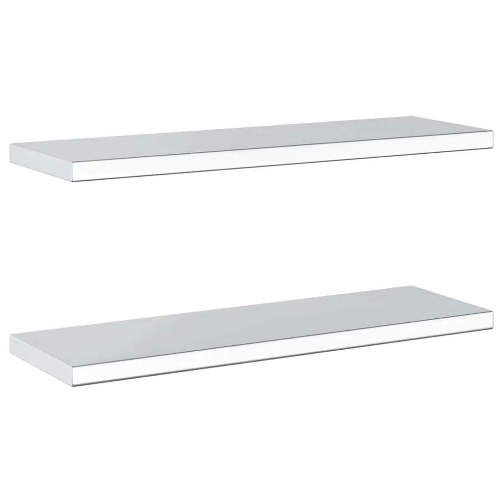 Wall Shelves for Living Room Bedroom Office 75x23.5 cm Silver Floating Shelf Storage Display Rack