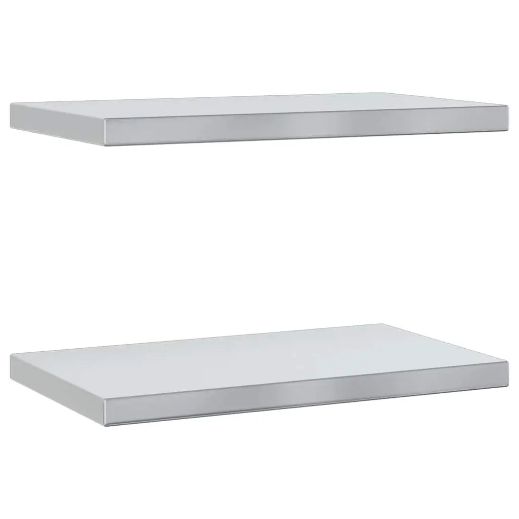 Wall Shelves Floating Shelf Storage Display Bedroom 50x30 cm Silver 2 Piece