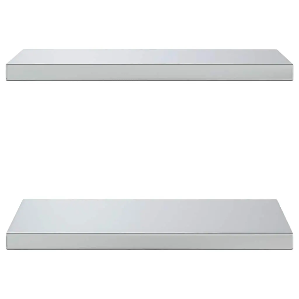 Wall Shelves Floating Shelf Storage Display Bedroom 50x30 cm Silver 2 Piece