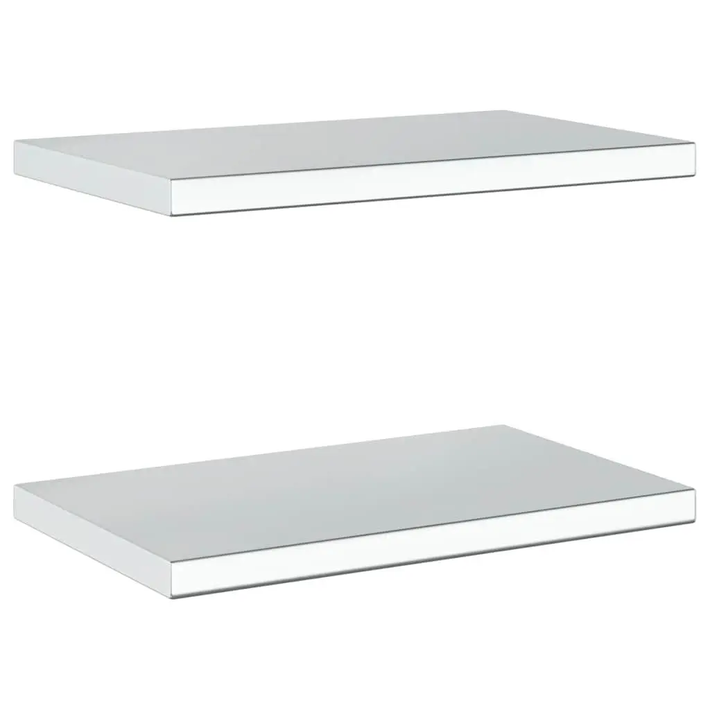Wall Shelves Floating Shelf Storage Display Bedroom 50x30 cm Silver 2 Piece