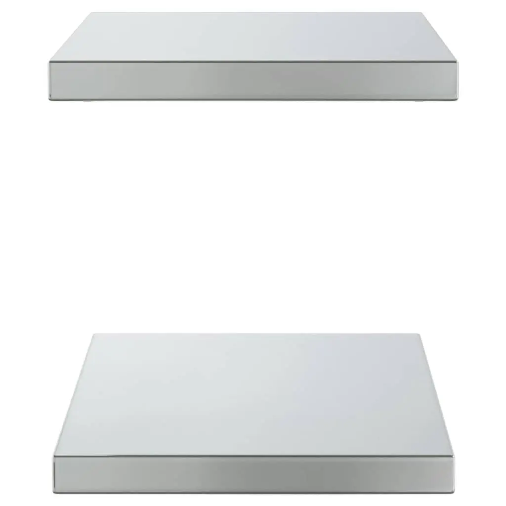 Wall Shelves Floating Shelf Storage Display Bedroom 50x30 cm Silver 2 Piece