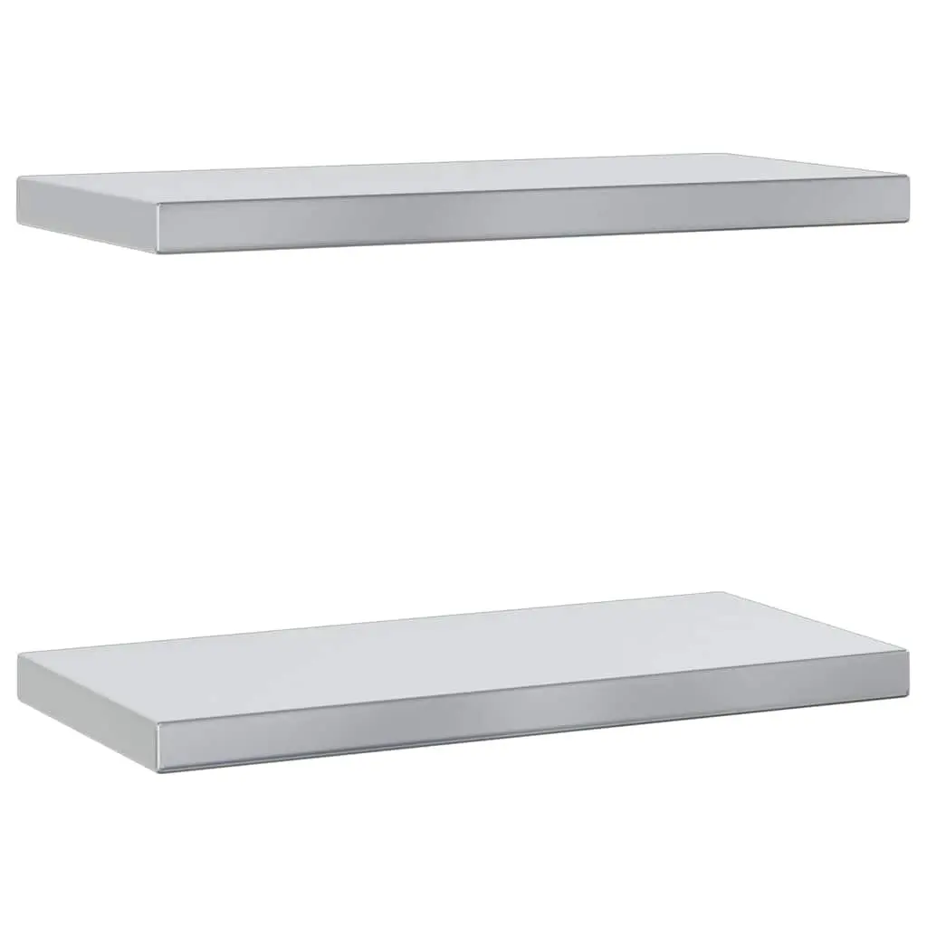 Wall Shelves 2 pcs 50x23.5 cm Silver