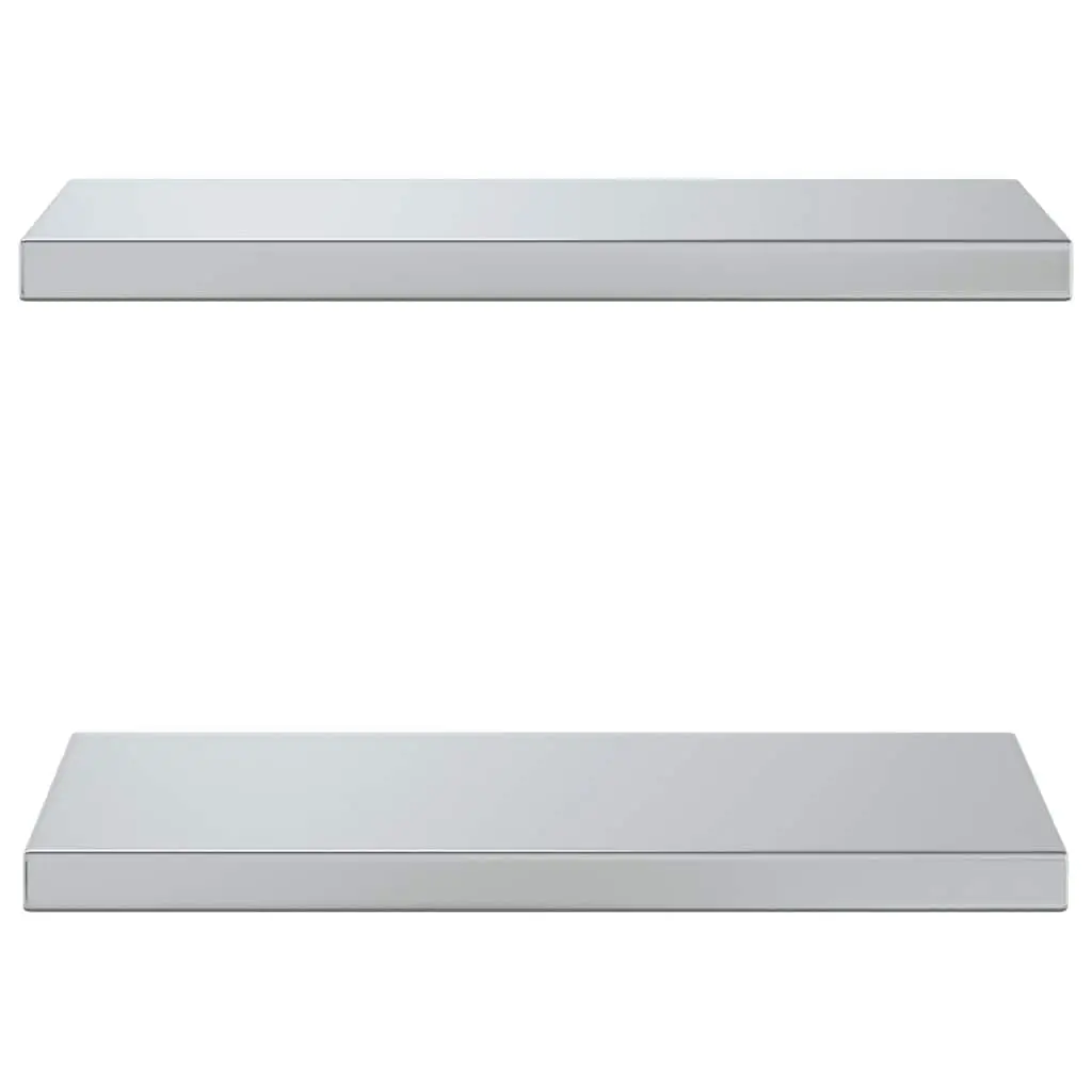 Wall Shelves 2 pcs 50x23.5 cm Silver