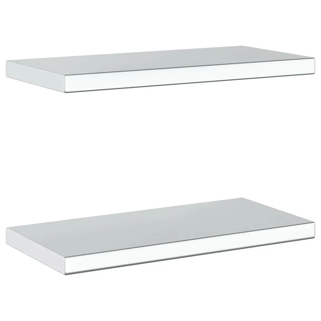 Wall Shelves 2 pcs 50x23.5 cm Silver