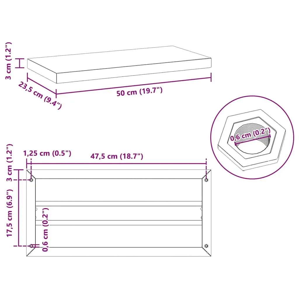 Wall Shelves 2 pcs 50x23.5 cm Silver