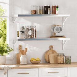 Shelf Brackets 4 Pieces Wall Mount Stainless Steel Shelving Support Hardware
