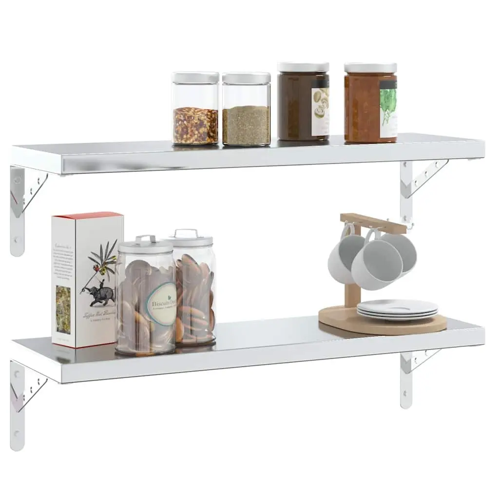 Shelf Brackets Wall Mount Stainless Steel 4 Piece