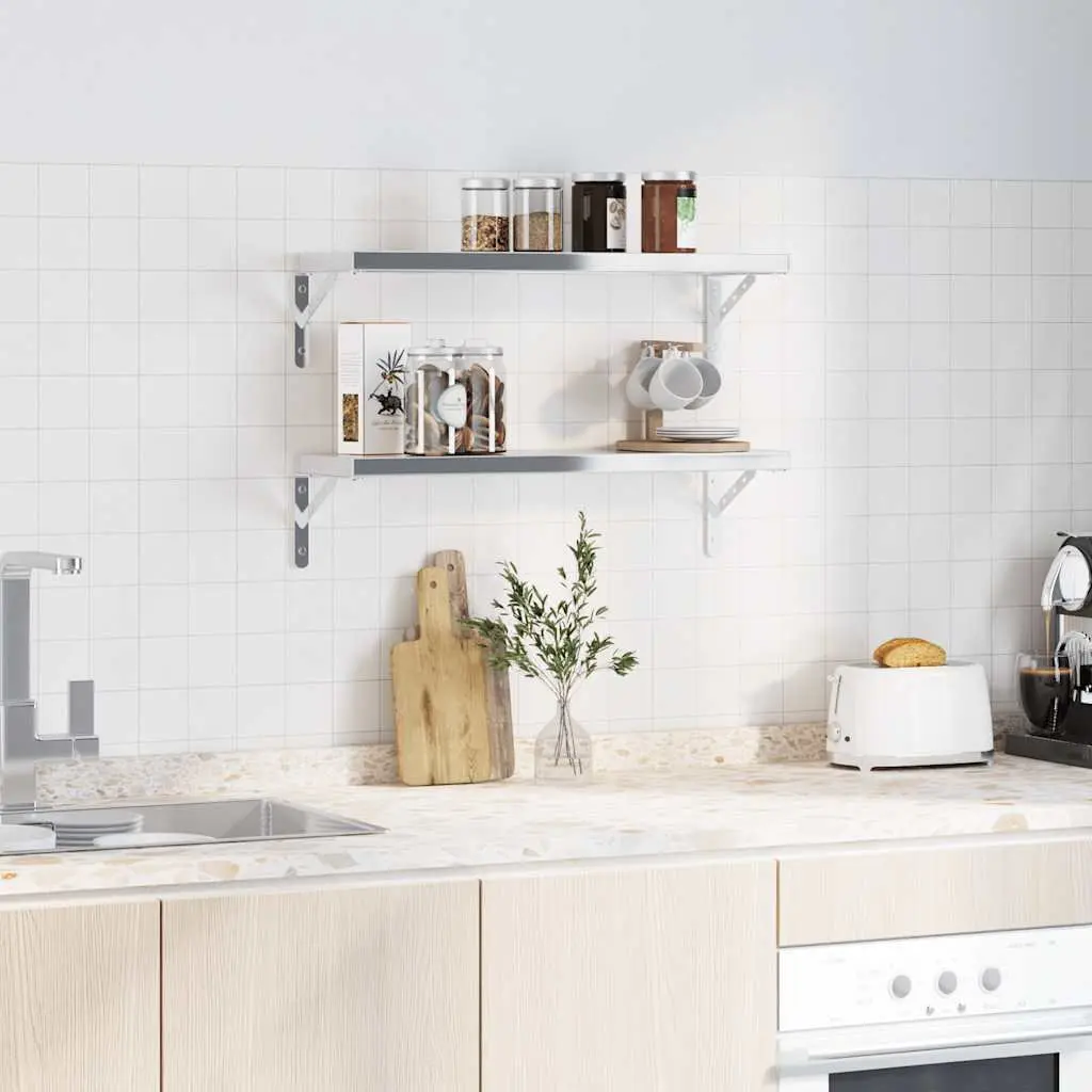 Shelf Brackets Wall Mount Stainless Steel 4 Piece