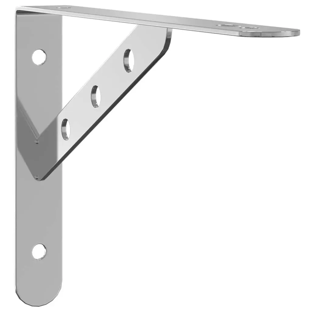 Shelf Brackets Wall Mount Stainless Steel 4 Piece