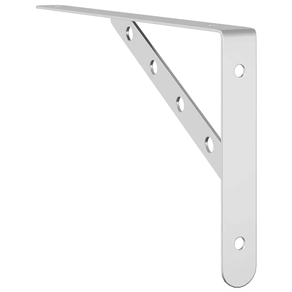 Shelf Brackets 4 Pieces Wall Mount Stainless Steel Silver DIY Storage Support