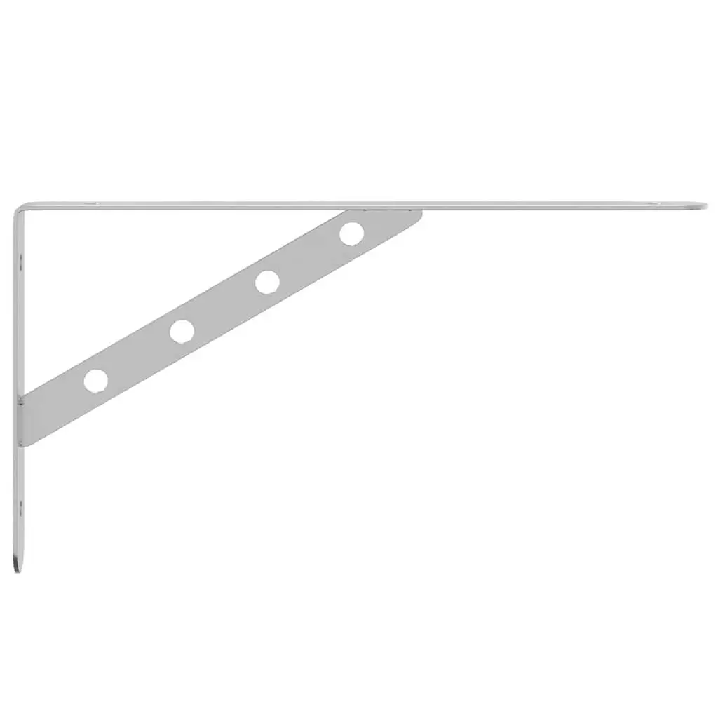 Shelf Brackets 4 Pieces Wall Mount Stainless Steel Silver DIY Storage Support