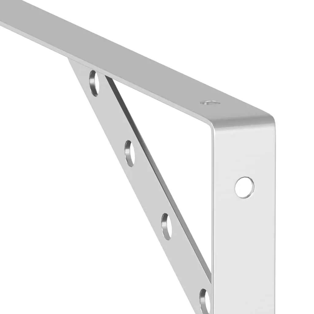Shelf Brackets 4 Pieces Wall Mount Stainless Steel Silver DIY Storage Support