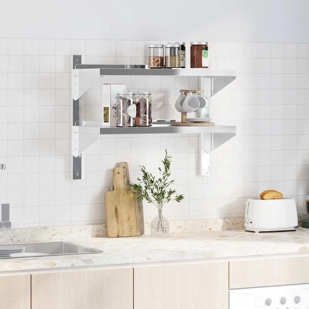2-Tier Floating Wall Shelf