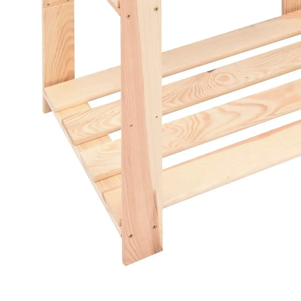 Storage Rack 3-Tier Shelving Unit Solid Wood Pine Brown 60x38x90cm