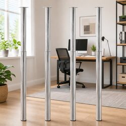 Telescopic Table Legs 4 Pieces Adjustable 710 mm-1100 mm Chrome Replacement