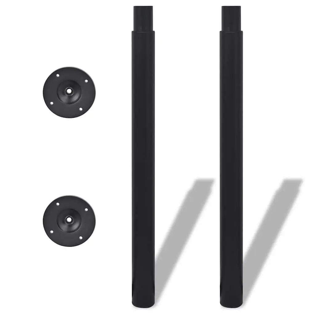 Telescopic Table Legs for Furniture Adjustable 710 to 1100 mm Black 4 Piece